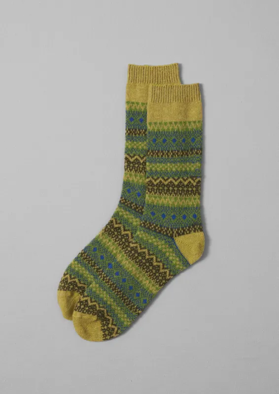 Wool Jacquard Socks | Green Multi sold by TOAST