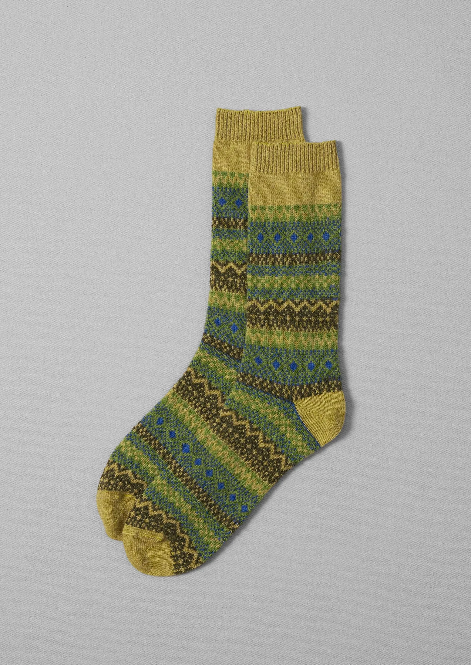 Wool Jacquard Socks | Green Multi sold by TOAST