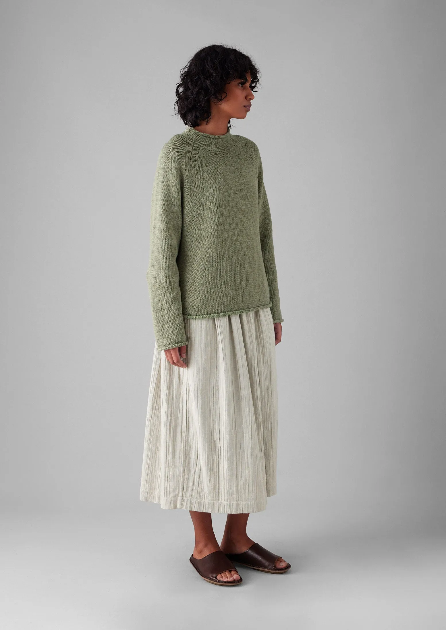 Organic Cotton Linen Easy Sweater | Sage sold by TOAST product image thumbnail 2