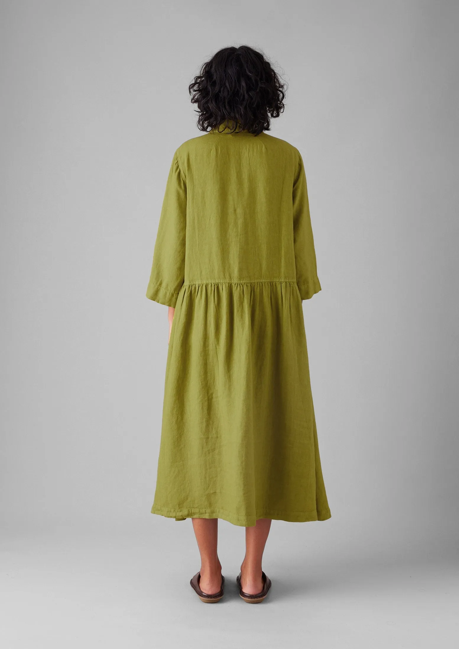 Garment Dyed Lightweight Linen Shirt Dress | Olivine sold by TOAST product image thumbnail 5