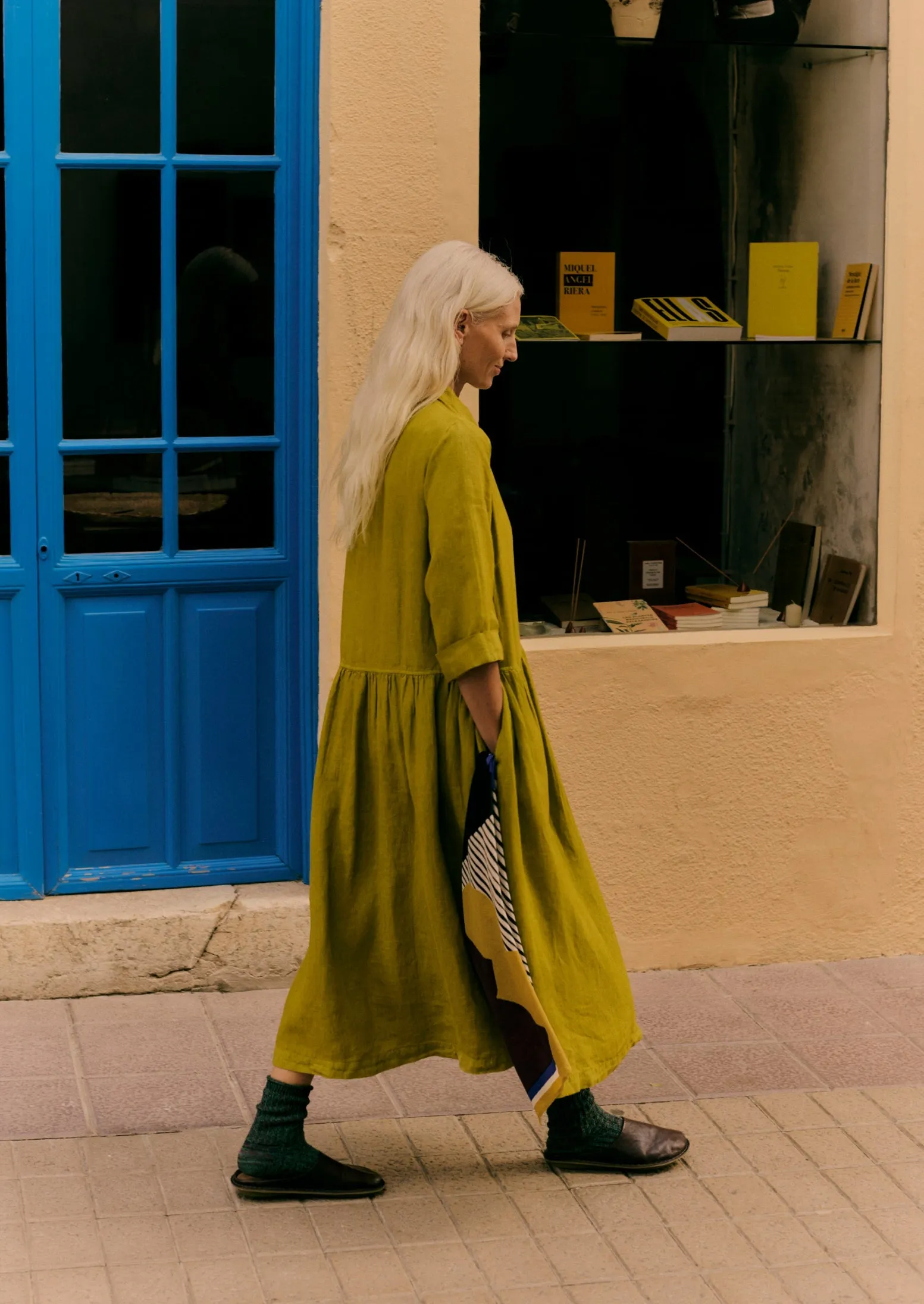 Garment Dyed Lightweight Linen Shirt Dress | Olivine sold by TOAST product image thumbnail 2