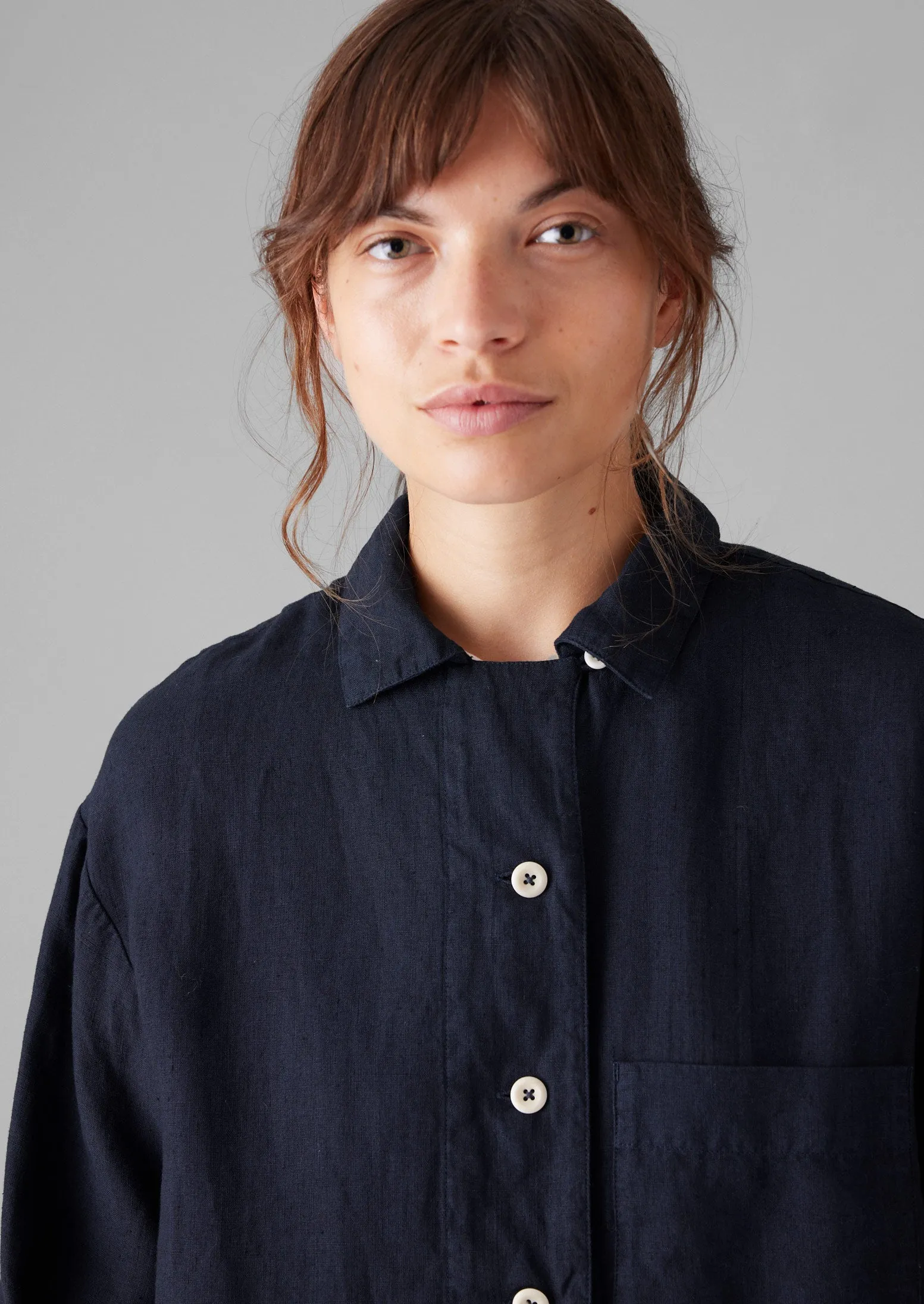 Garment Dyed Linen Shirt | Midnight sold by TOAST product image thumbnail 3