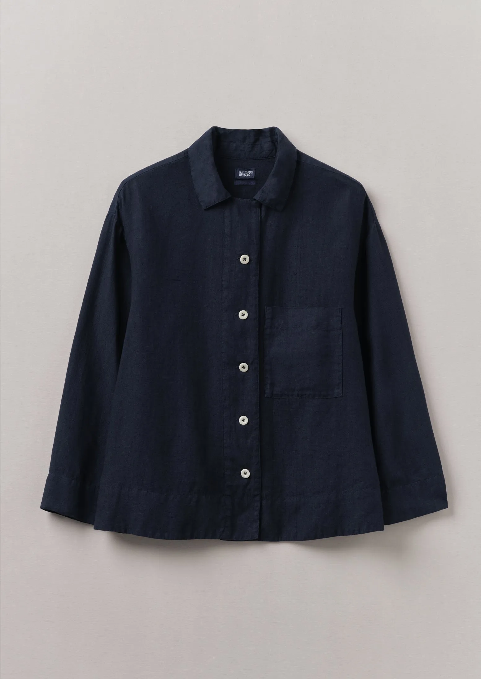 Garment Dyed Linen Shirt | Midnight sold by TOAST