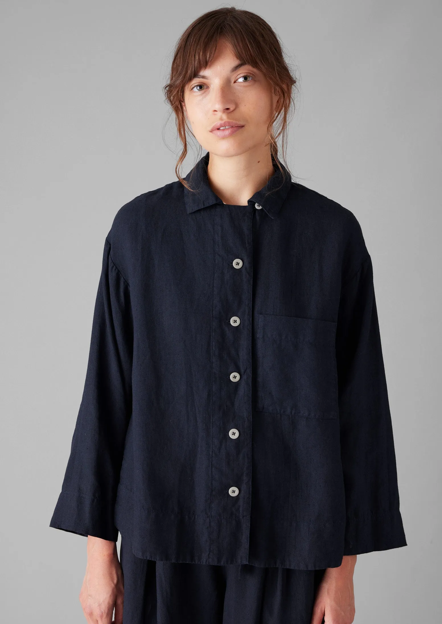 Garment Dyed Linen Shirt | Midnight sold by TOAST product image thumbnail 2