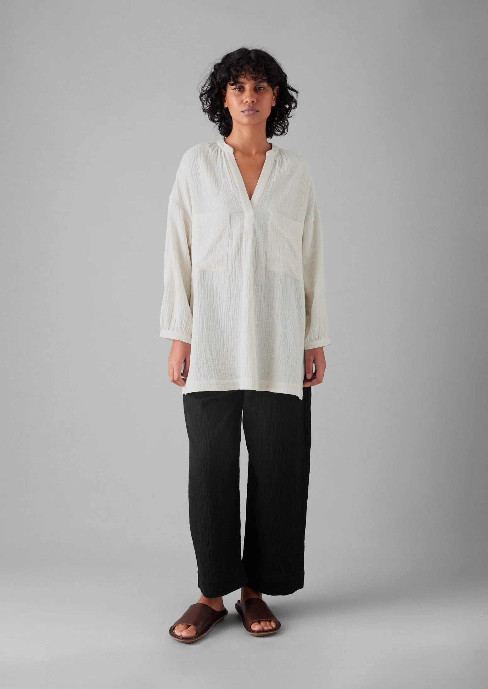 Crinkle Cotton Shirt | Oat sold by TOAST product image thumbnail 4