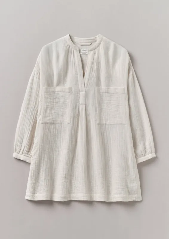 Crinkle Cotton Shirt | Oat sold by TOAST