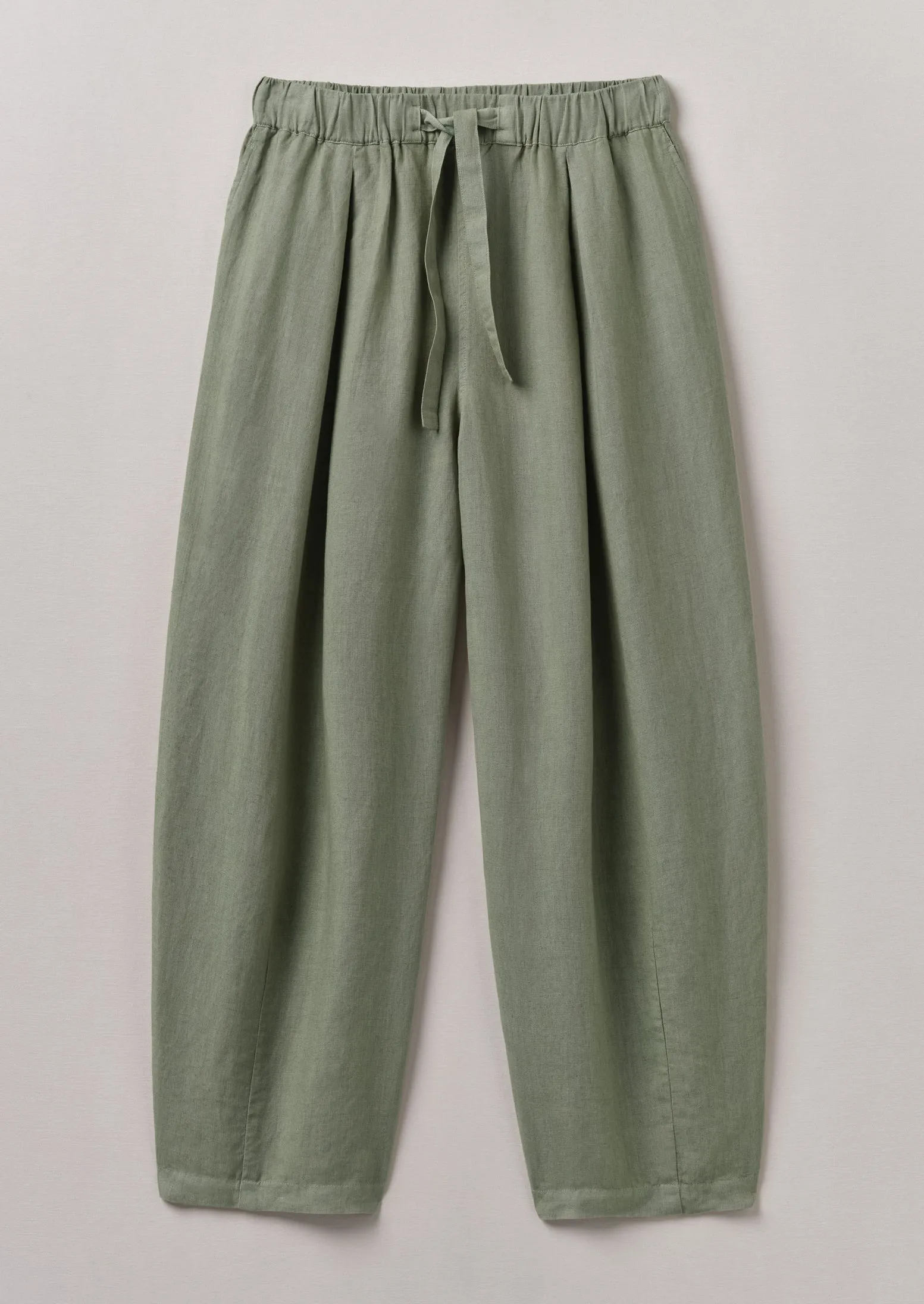 Minako Garment Dyed Linen Trousers | Light Sage sold by TOAST