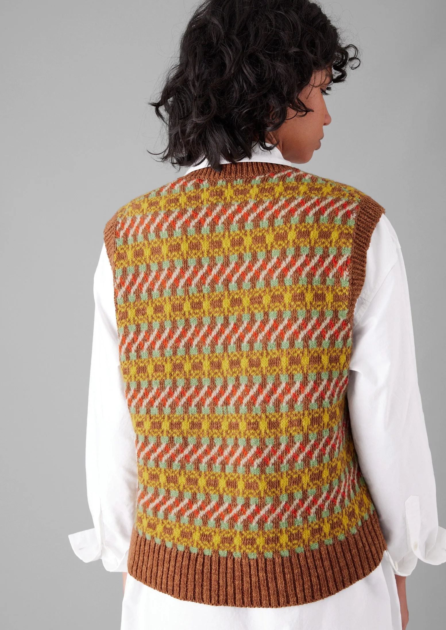 Jacquard Wool Linen Tank | Ochre Multi sold by TOAST product image thumbnail 4