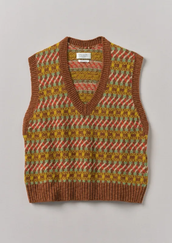 Jacquard Wool Linen Tank | Ochre Multi made by TOAST