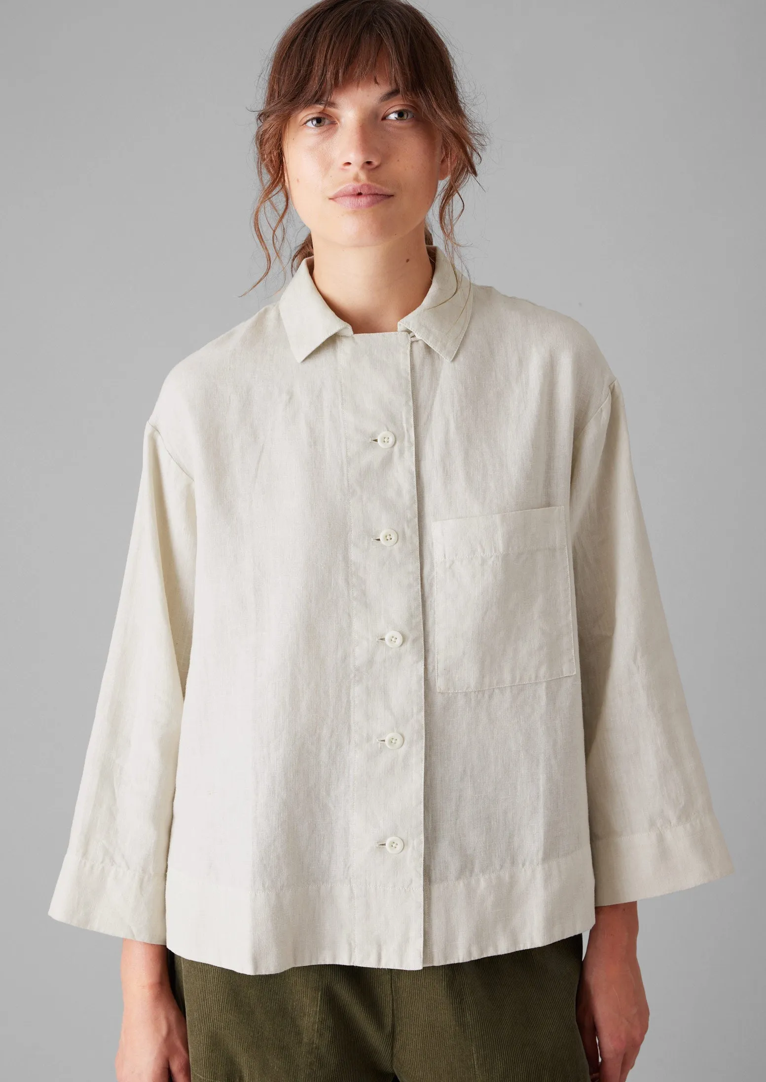 Garment Dyed Linen Shirt | Oat sold by TOAST product image thumbnail 2