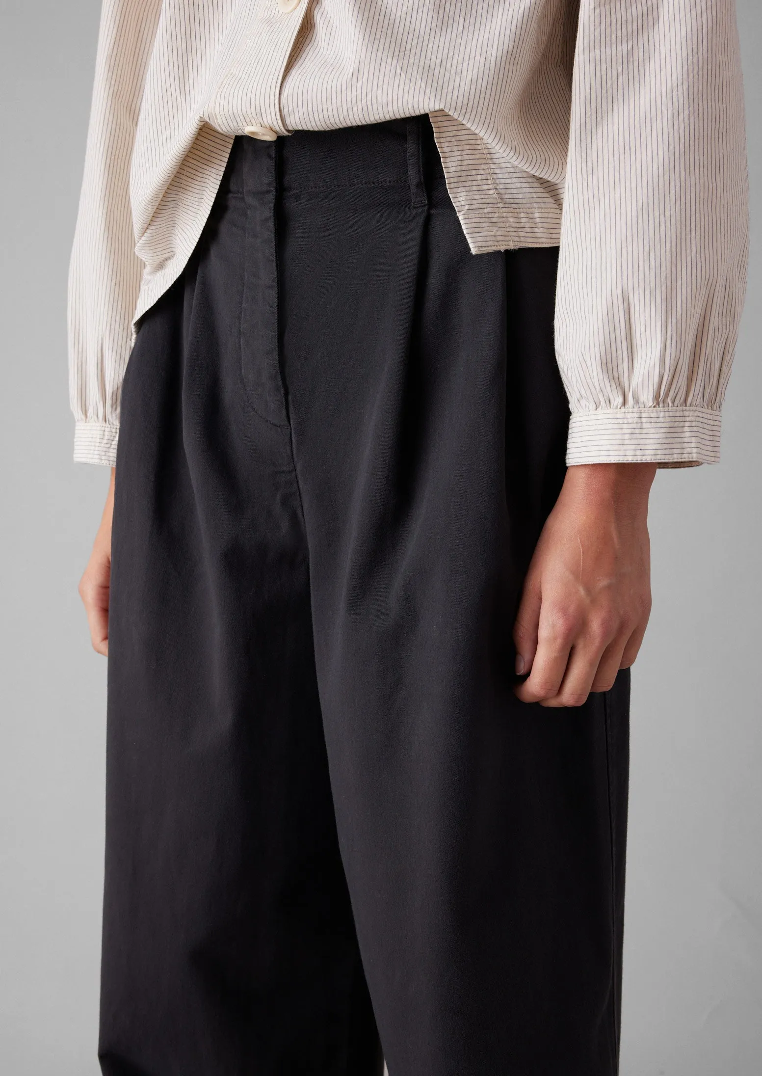 Cotton Paper Bag Trousers | Soft Black sold by TOAST product image thumbnail 2