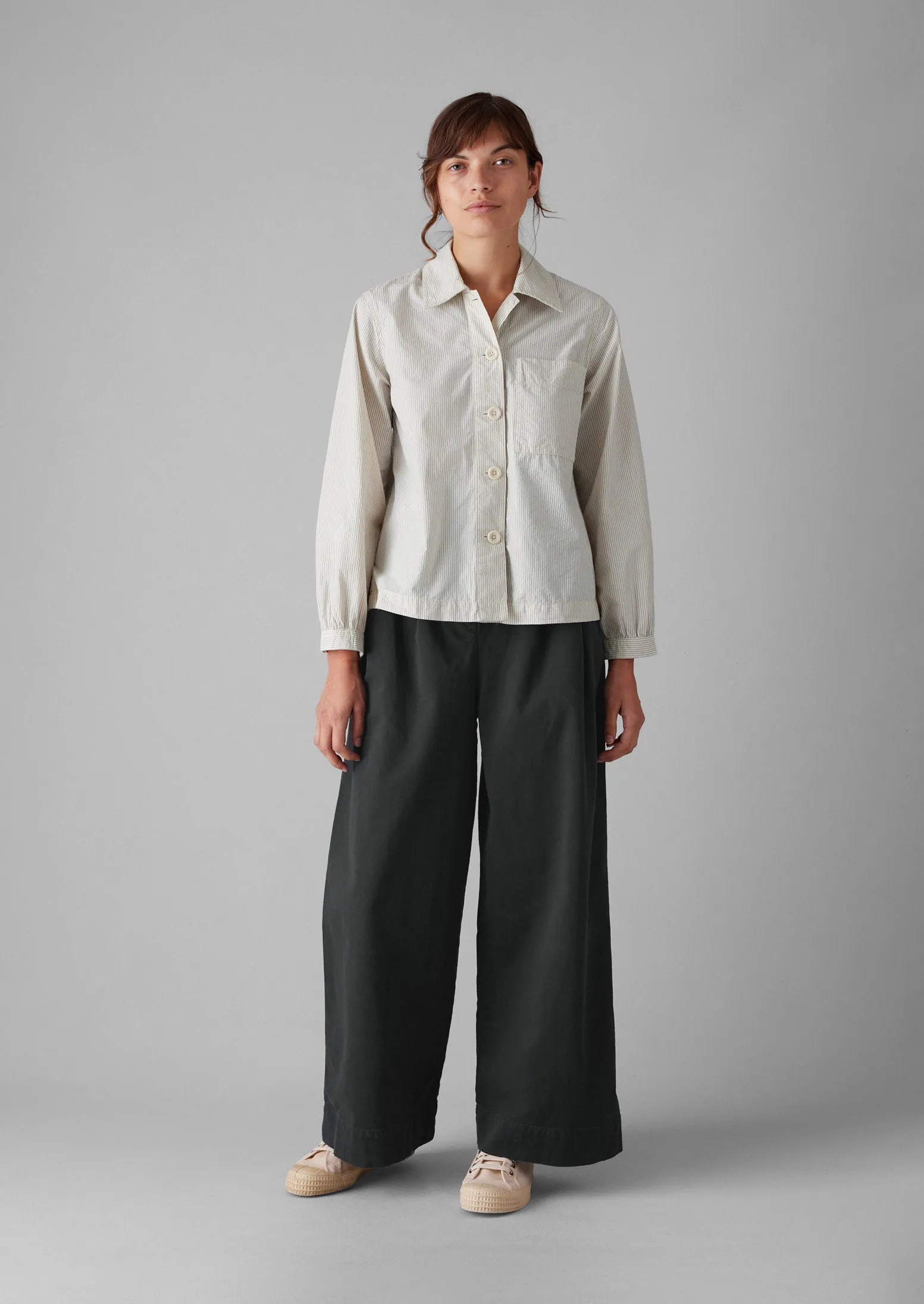 Cotton Paper Bag Trousers | Soft Black sold by TOAST product image thumbnail 3
