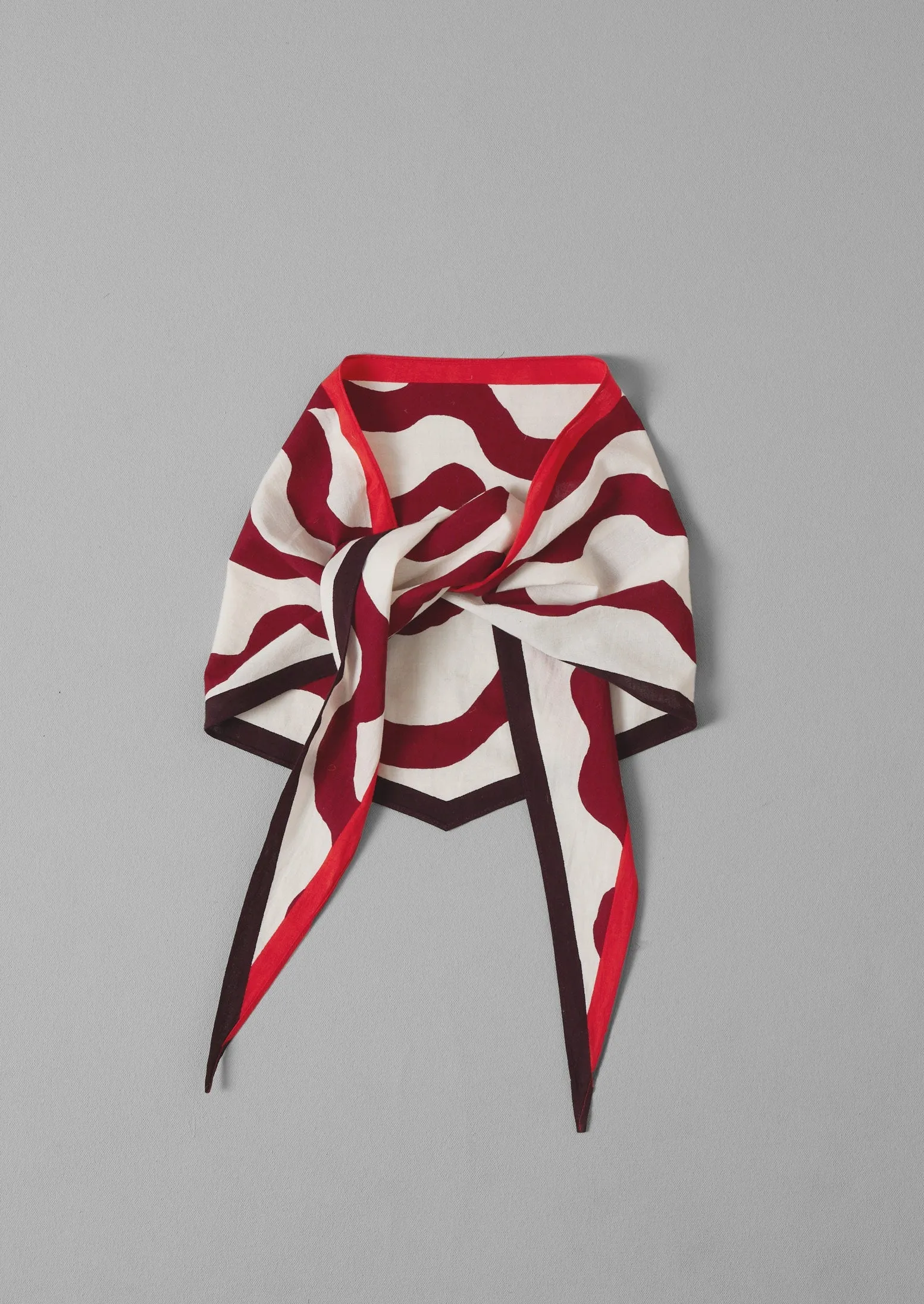 Ribbon Print Cotton Bandana | Garnet sold by TOAST