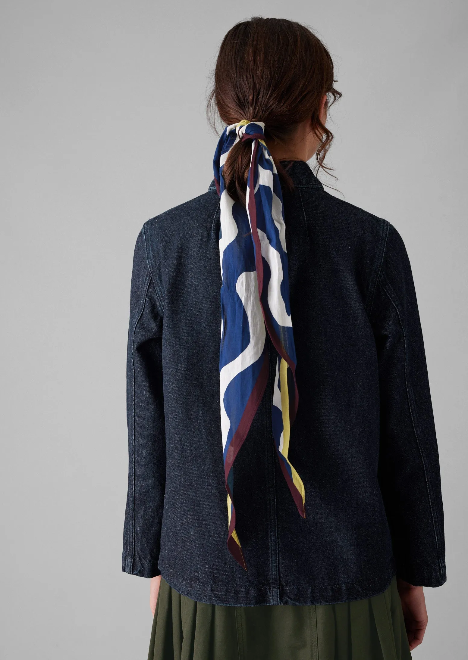 Ribbon Print Cotton Bandana | Midnight Blue sold by TOAST product image thumbnail 4