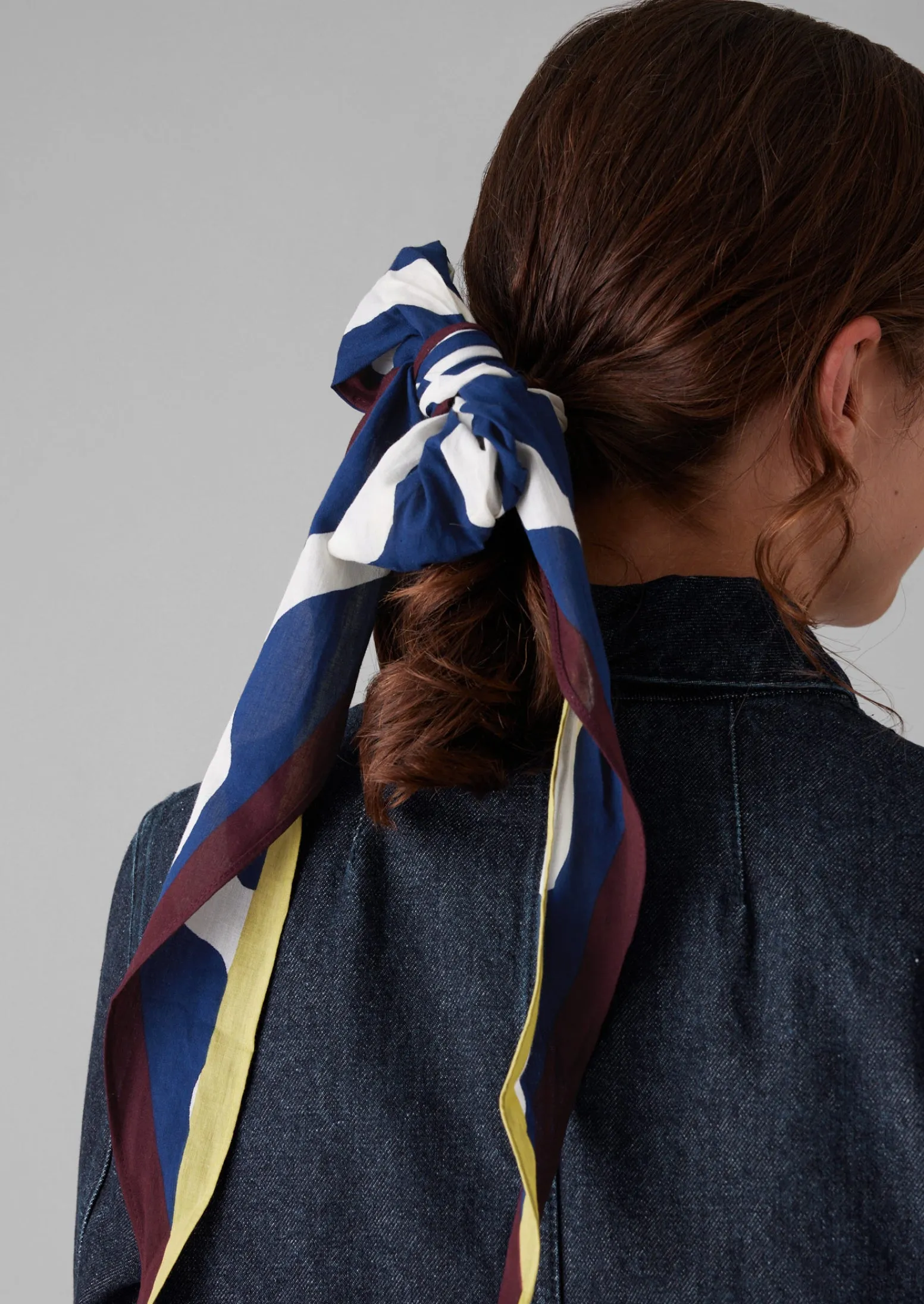 Ribbon Print Cotton Bandana | Midnight Blue sold by TOAST product image thumbnail 5