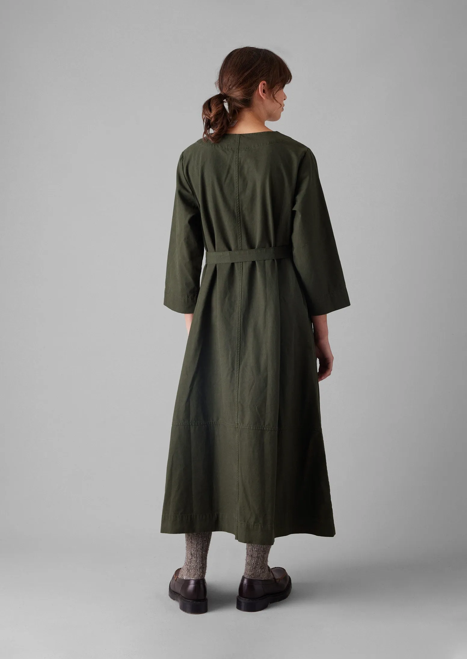 Buttoned Organic Cotton Dress | Duffle Green sold by TOAST product image thumbnail 5