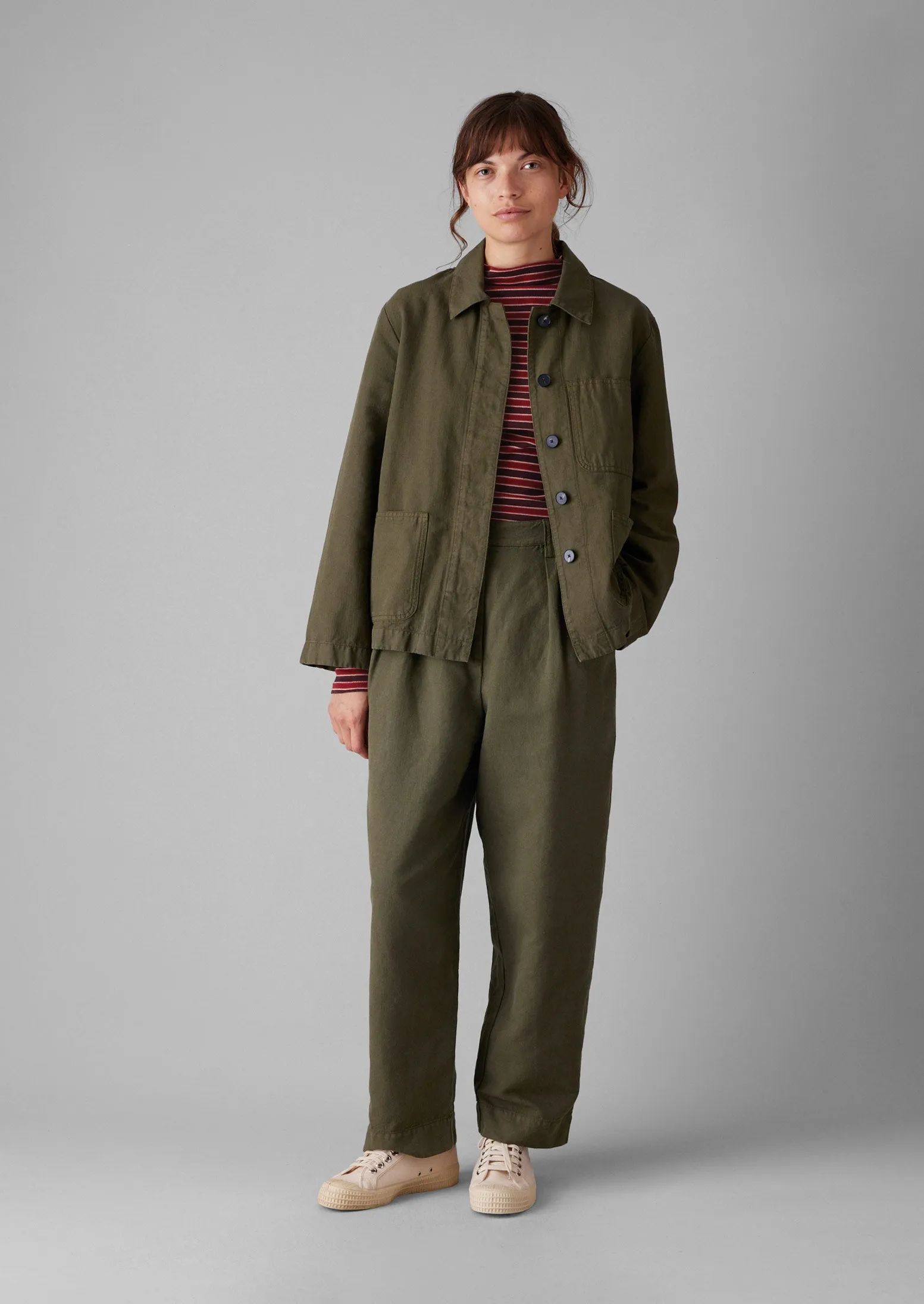 Cotton Linen Herringbone Jacket | Sap Green sold by TOAST product image thumbnail 3