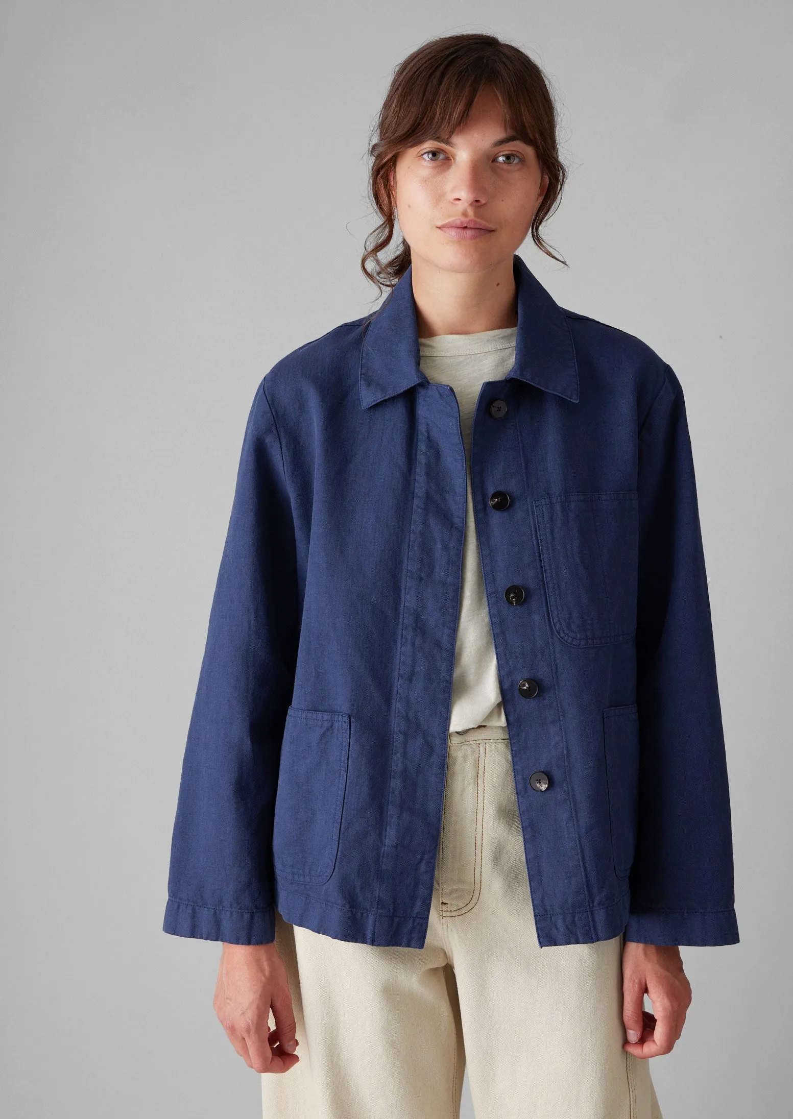 Cotton Linen Herringbone Jacket | Maize Blue sold by TOAST product image thumbnail 5