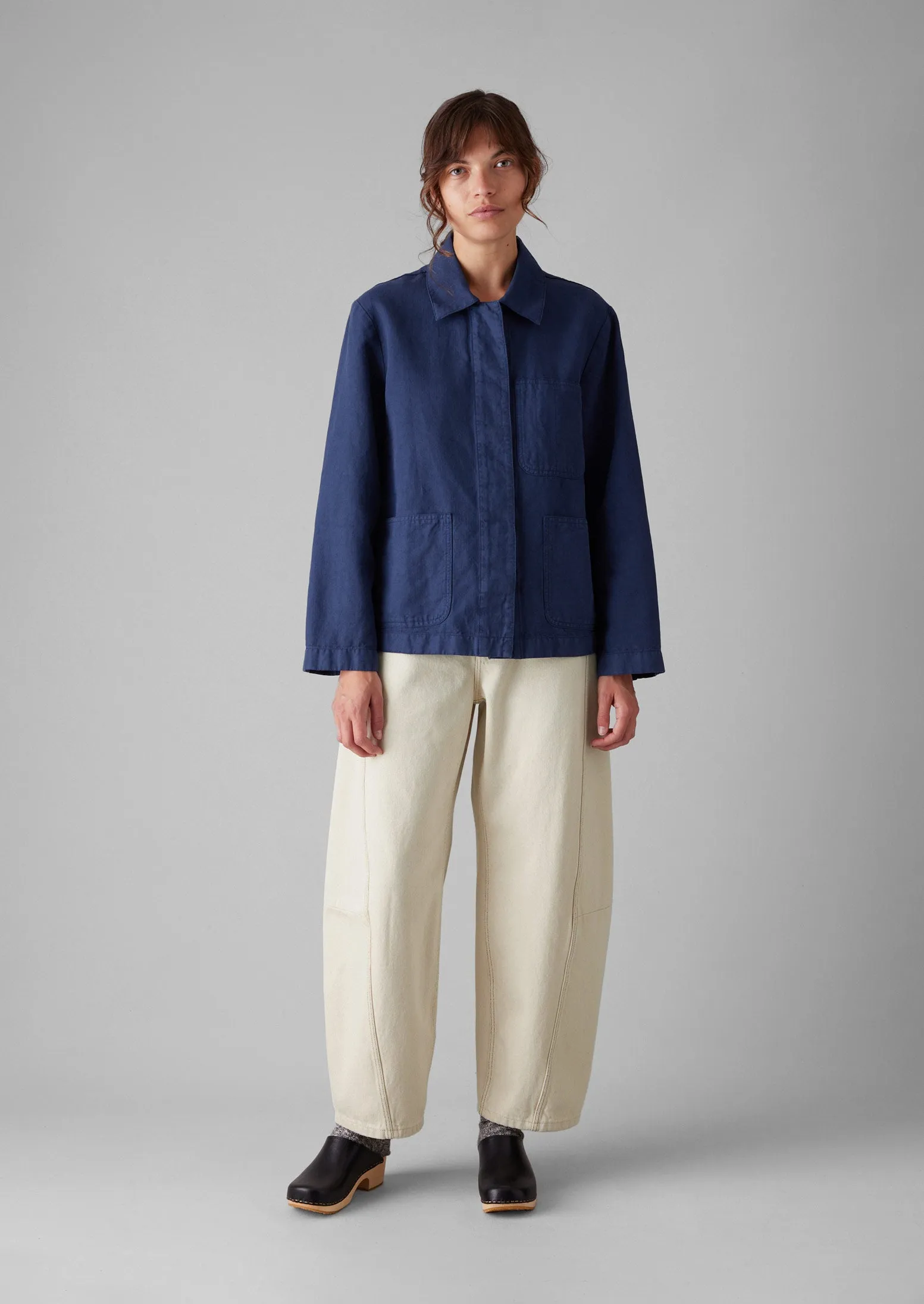 Cotton Linen Herringbone Jacket | Maize Blue sold by TOAST product image thumbnail 2