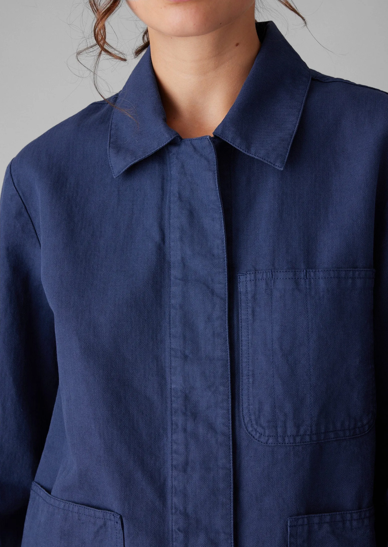 Cotton Linen Herringbone Jacket | Maize Blue sold by TOAST product image thumbnail 3