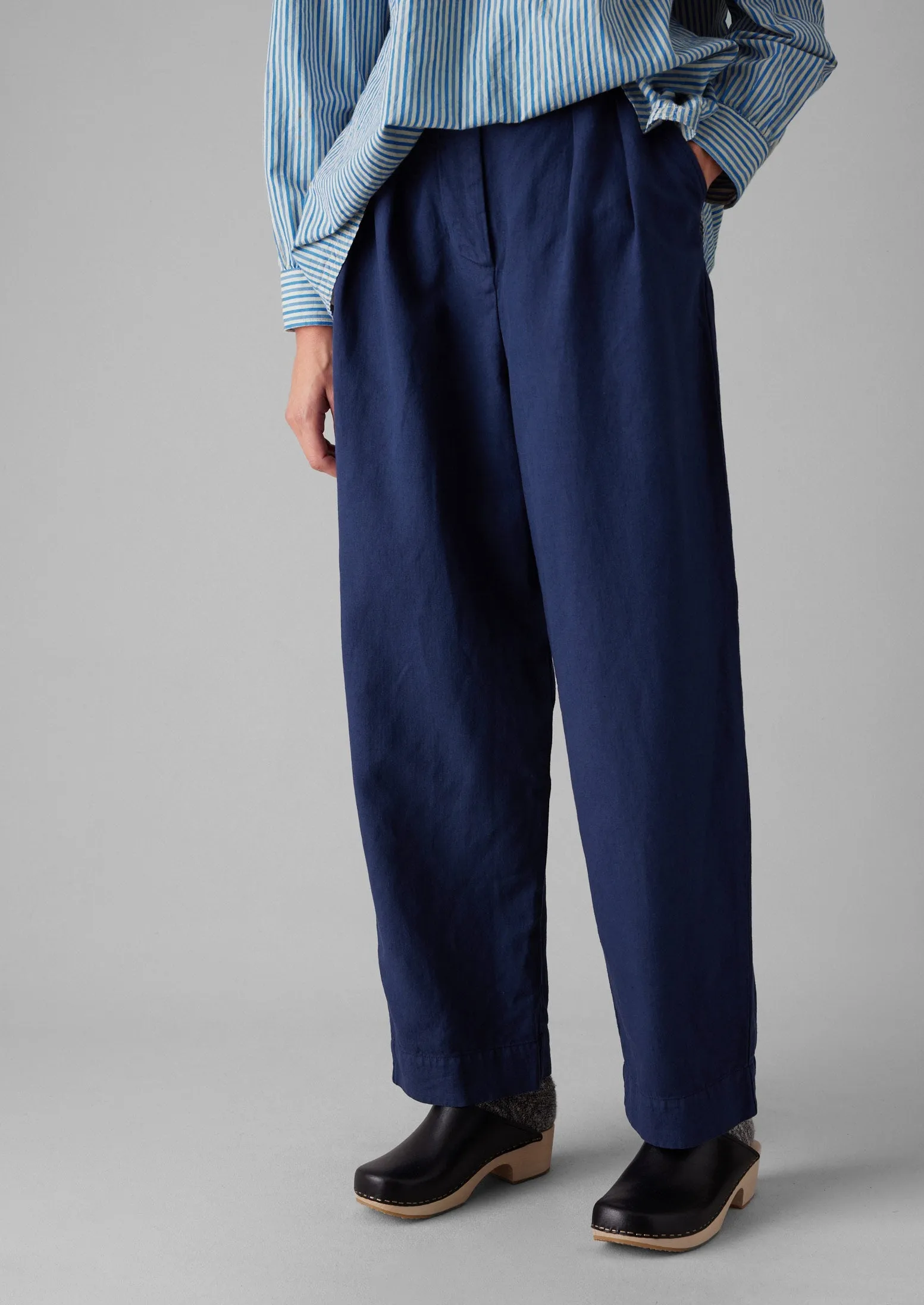 Cotton Linen Herringbone Trousers | Maize Blue sold by TOAST product image thumbnail 2