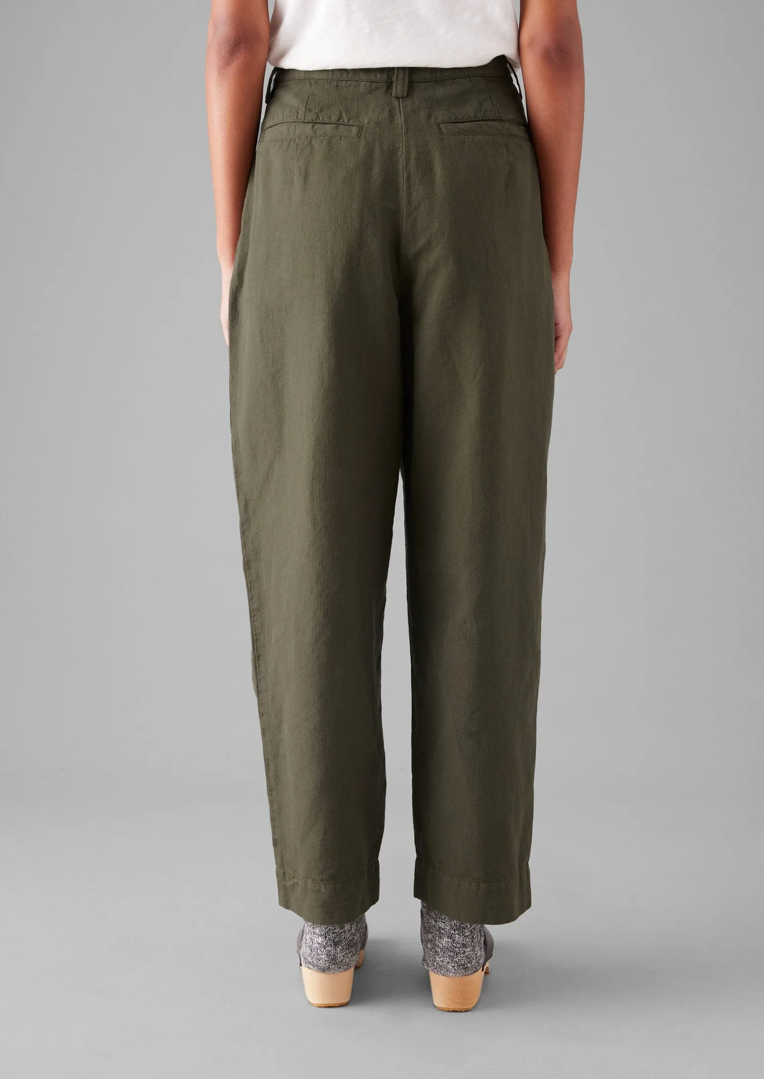 Cotton Linen Herringbone Trousers | Sap Green sold by TOAST product image thumbnail 4