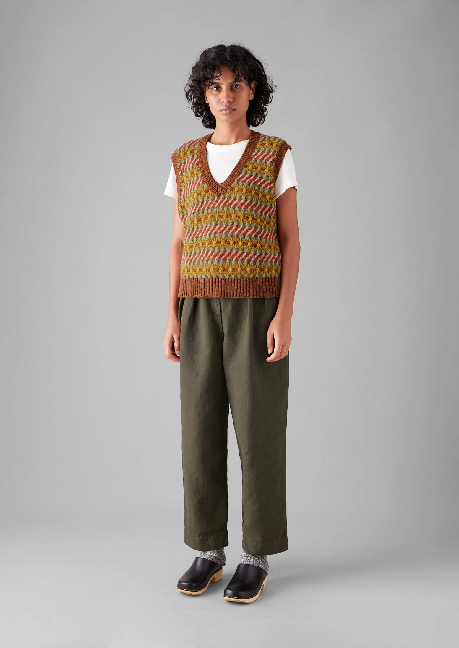 Cotton Linen Herringbone Trousers | Sap Green sold by TOAST product image thumbnail 3