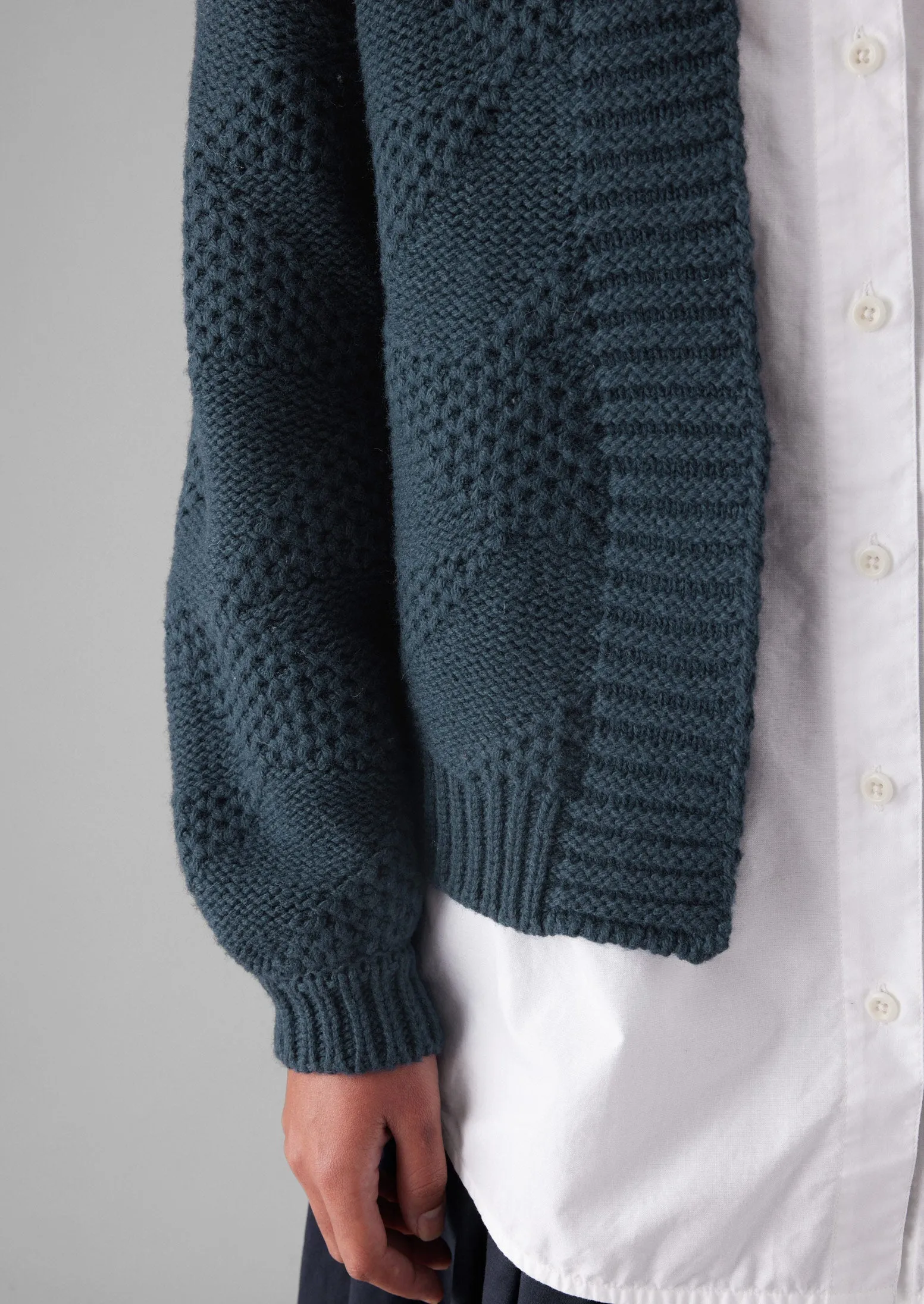 Tessellated Textured Easy Cardigan | Darkest Navy sold by TOAST product image thumbnail 3