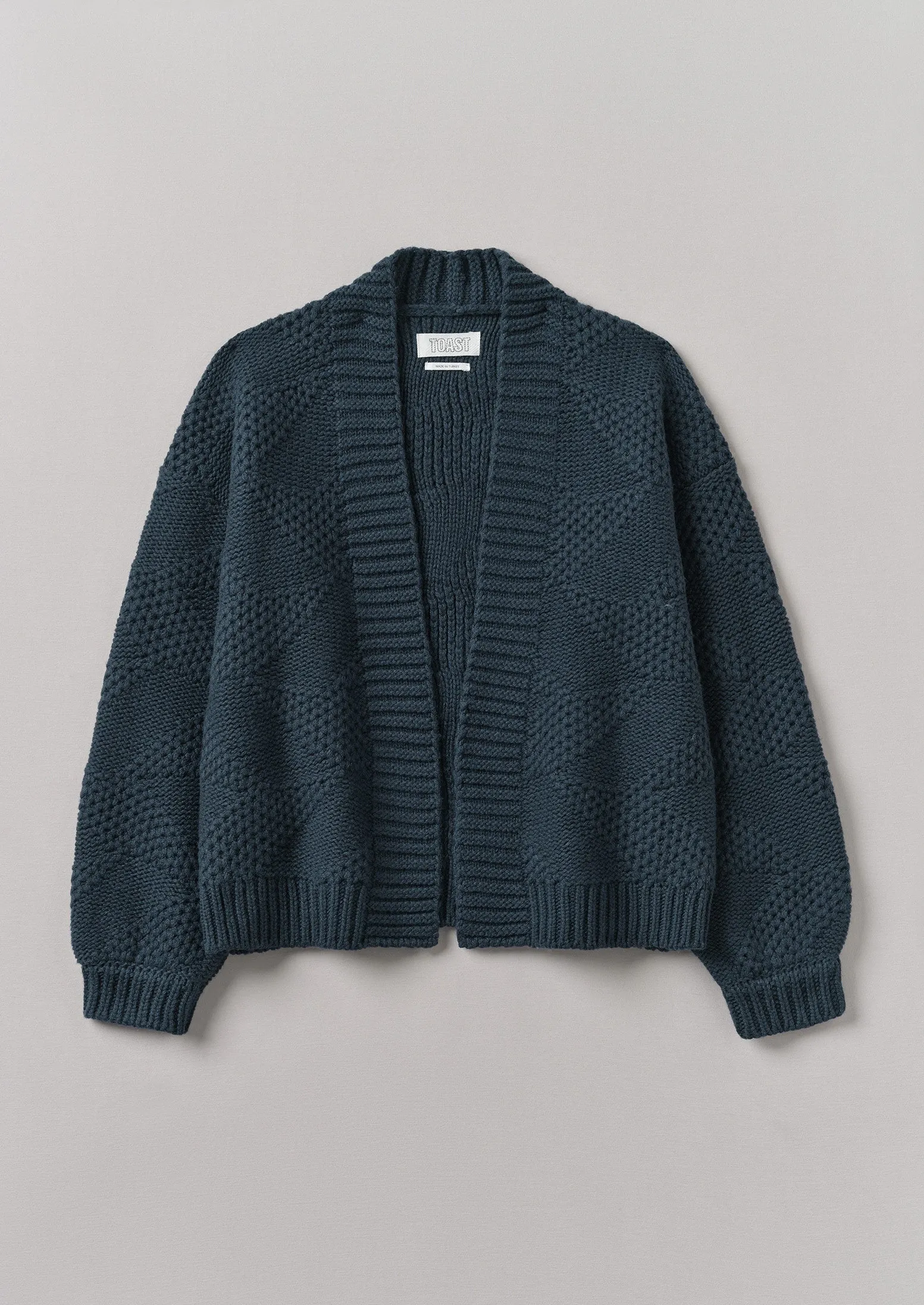 Tessellated Textured Easy Cardigan | Darkest Navy sold by TOAST