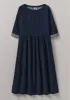 Freya Crinkle Cotton Dress | Indigo Blue sold by TOAST