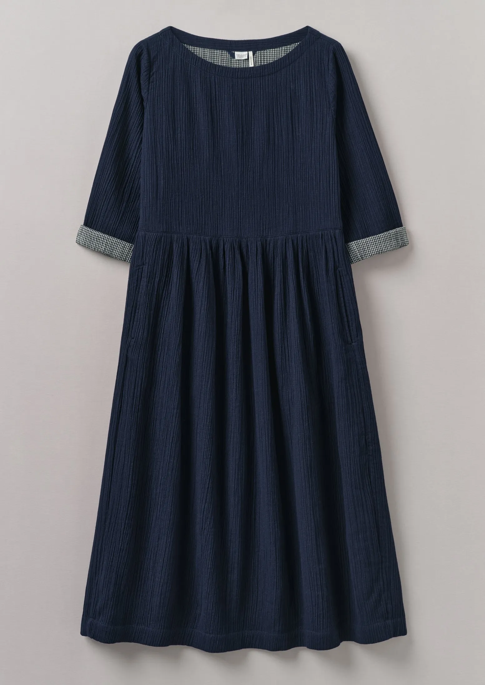 Freya Crinkle Cotton Dress | Indigo Blue sold by TOAST