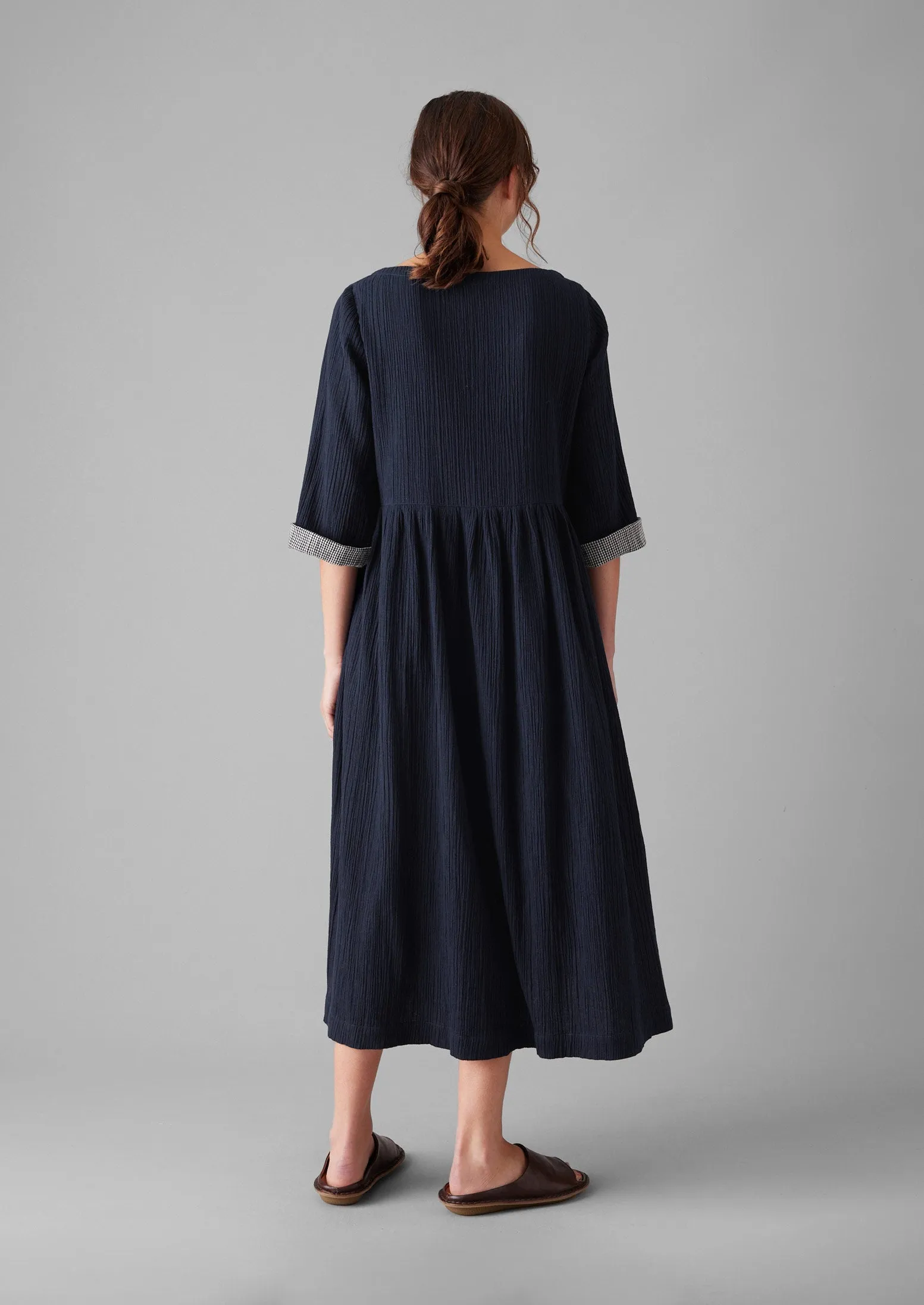 Freya Crinkle Cotton Dress | Indigo Blue sold by TOAST product image thumbnail 5
