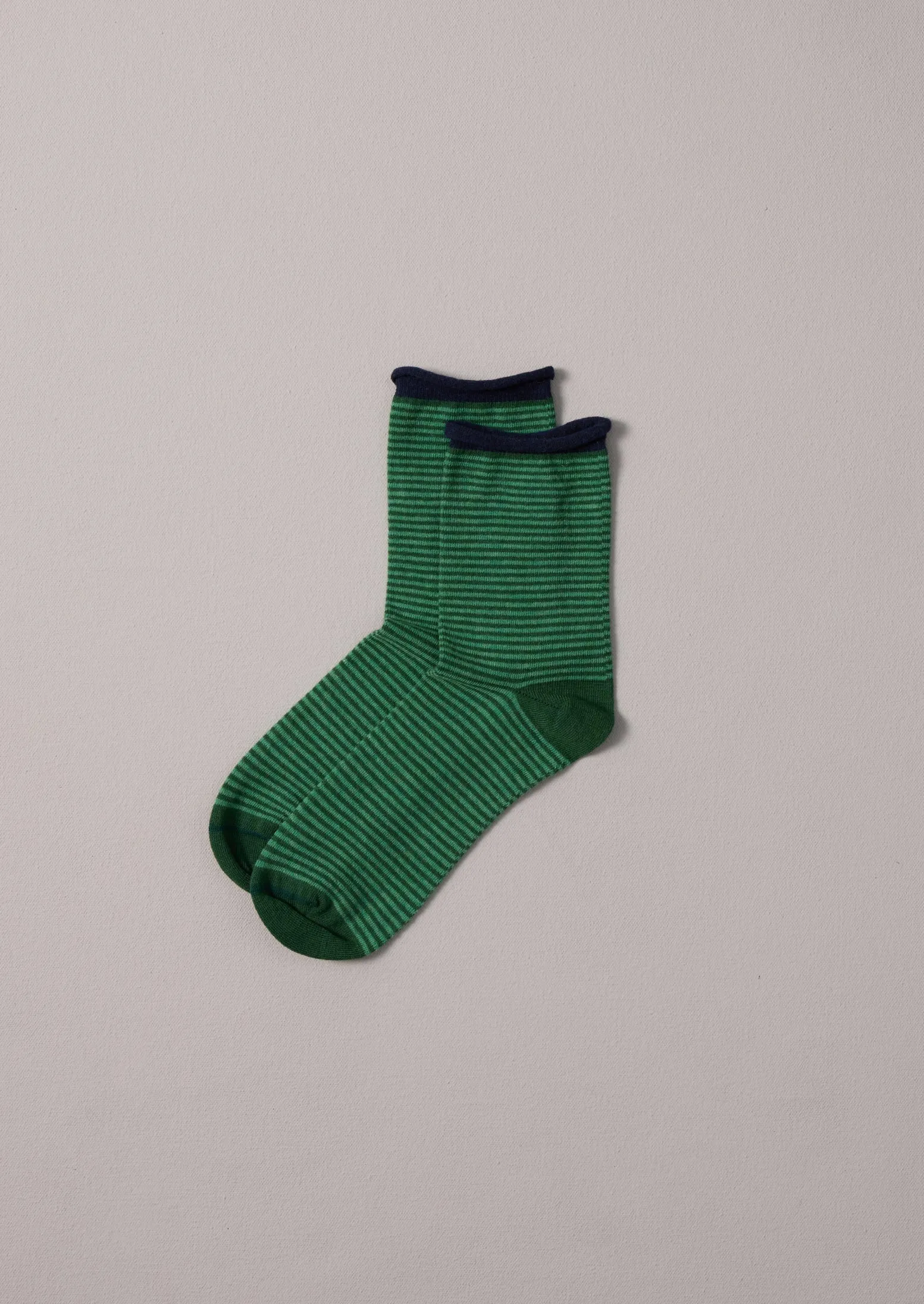 Stripe Cotton Cashmere Socks | Emerald/Malachite sold by TOAST