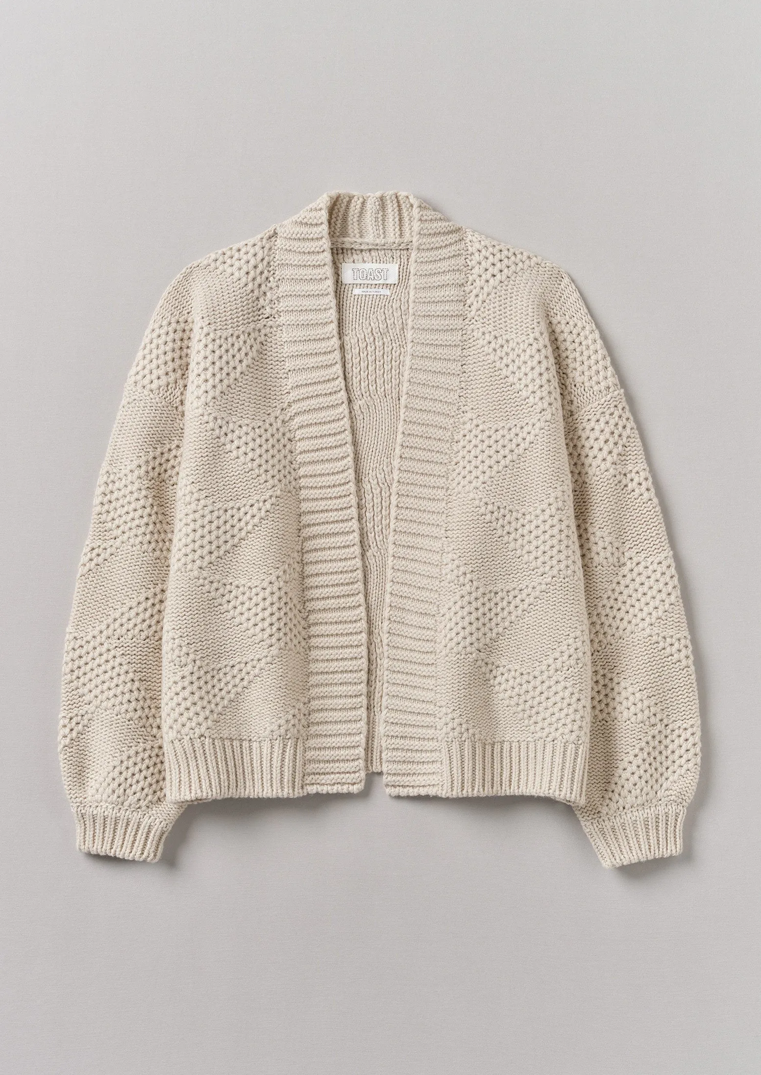 Tessellated Textured Easy Cardigan | Bone sold by TOAST