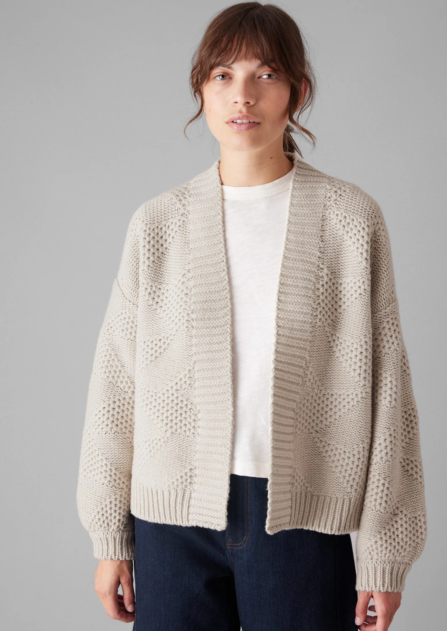 Tessellated Textured Easy Cardigan | Bone sold by TOAST product image thumbnail 2