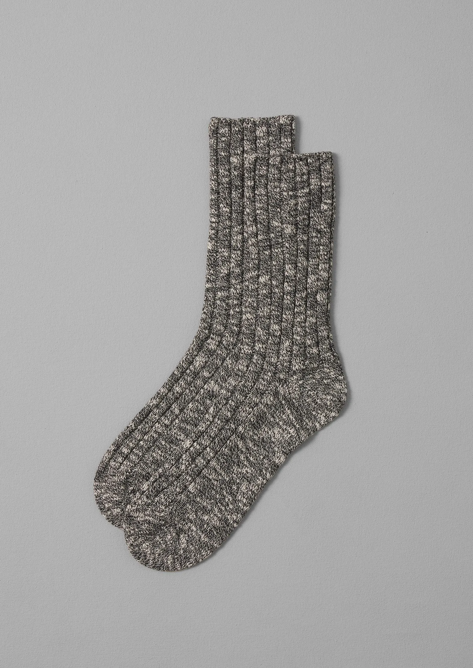 Rib Cotton Slub Socks | Granite sold by TOAST
