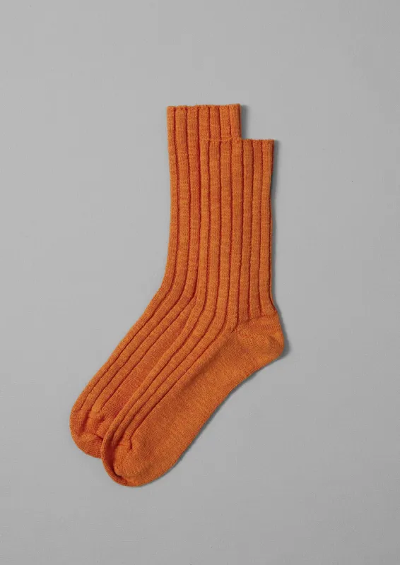 Rib Cotton Slub Socks | Squash sold by TOAST