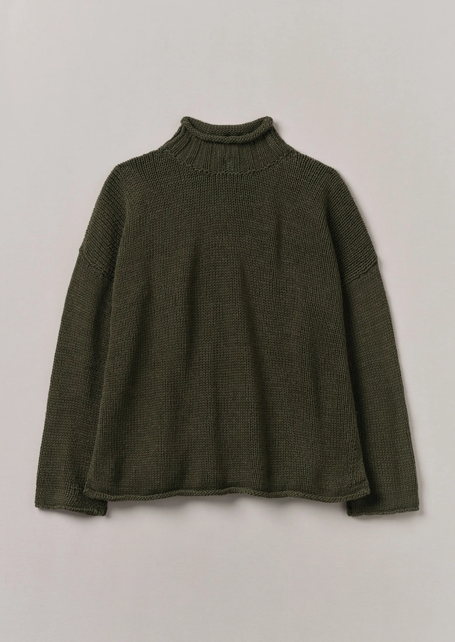 Textured Cotton Easy Sweater | Darkest Olive sold by TOAST