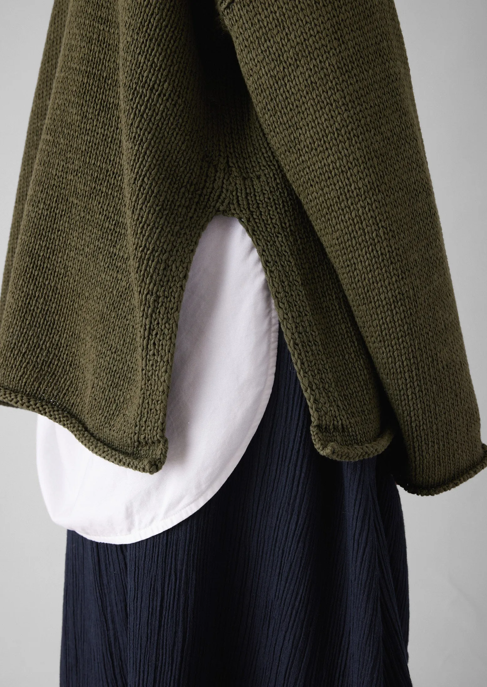 Textured Cotton Easy Sweater | Darkest Olive sold by TOAST product image thumbnail 4