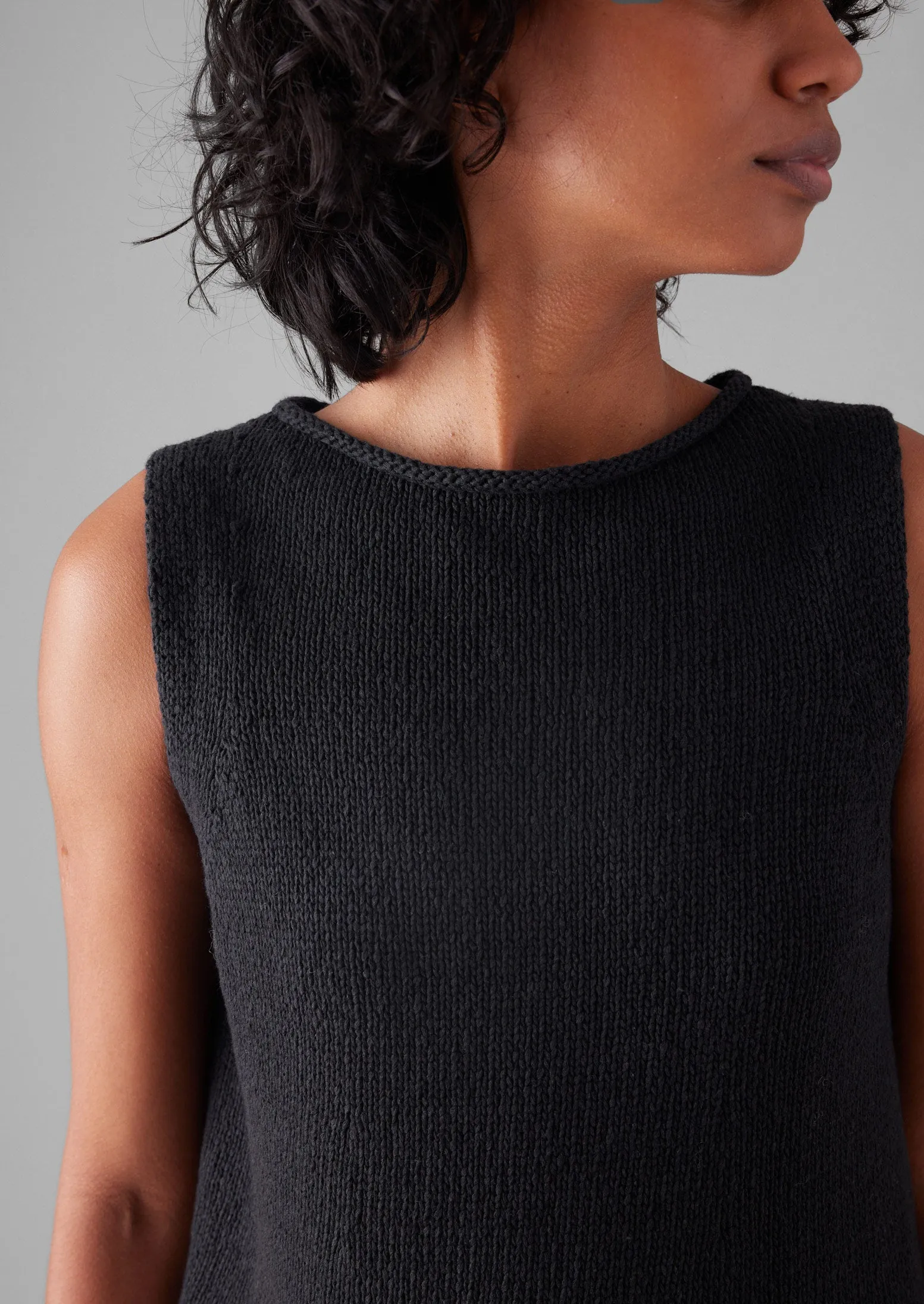 Linen Cotton Knitted Tank | Slate sold by TOAST product image thumbnail 3