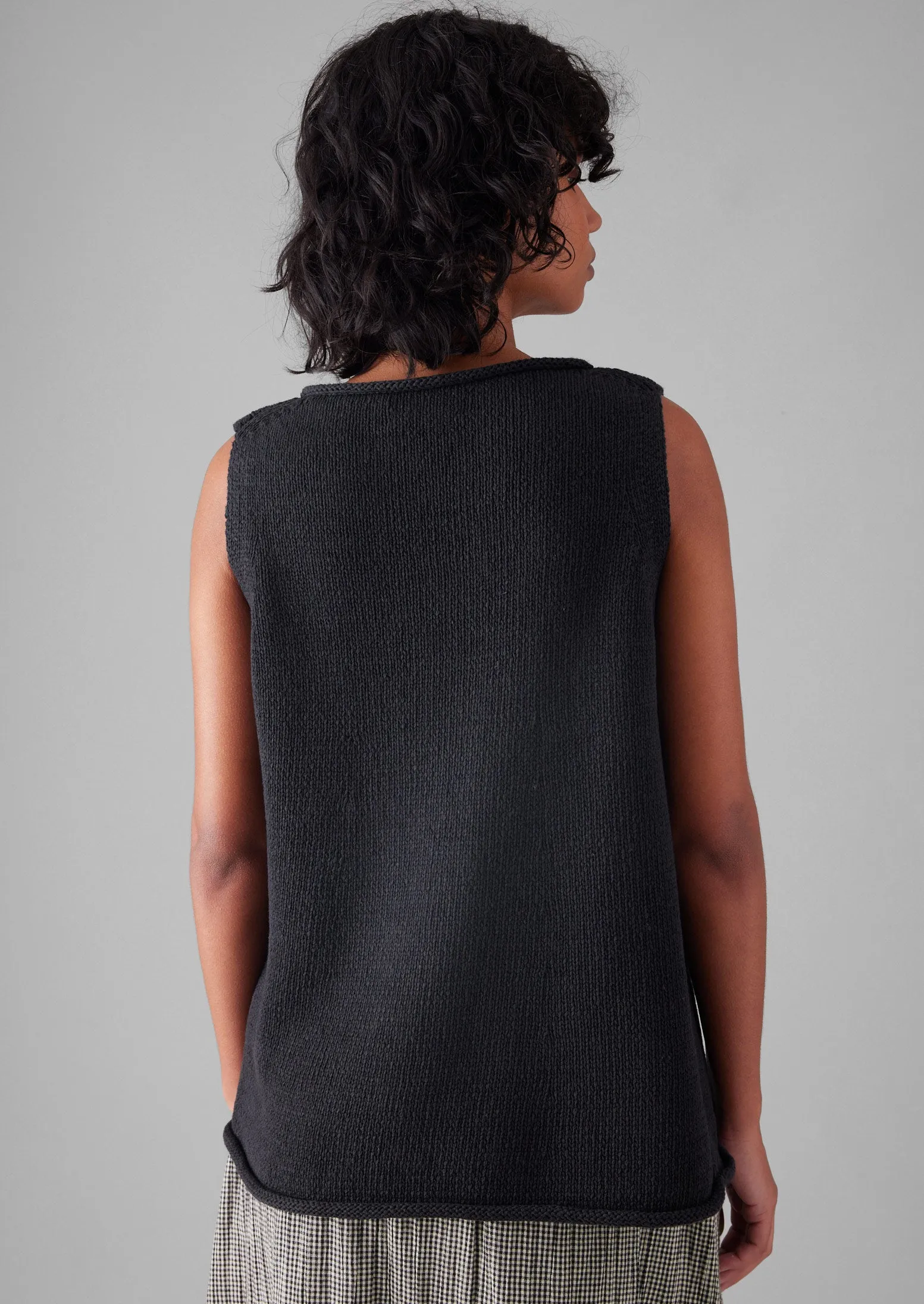 Linen Cotton Knitted Tank | Slate sold by TOAST product image thumbnail 4