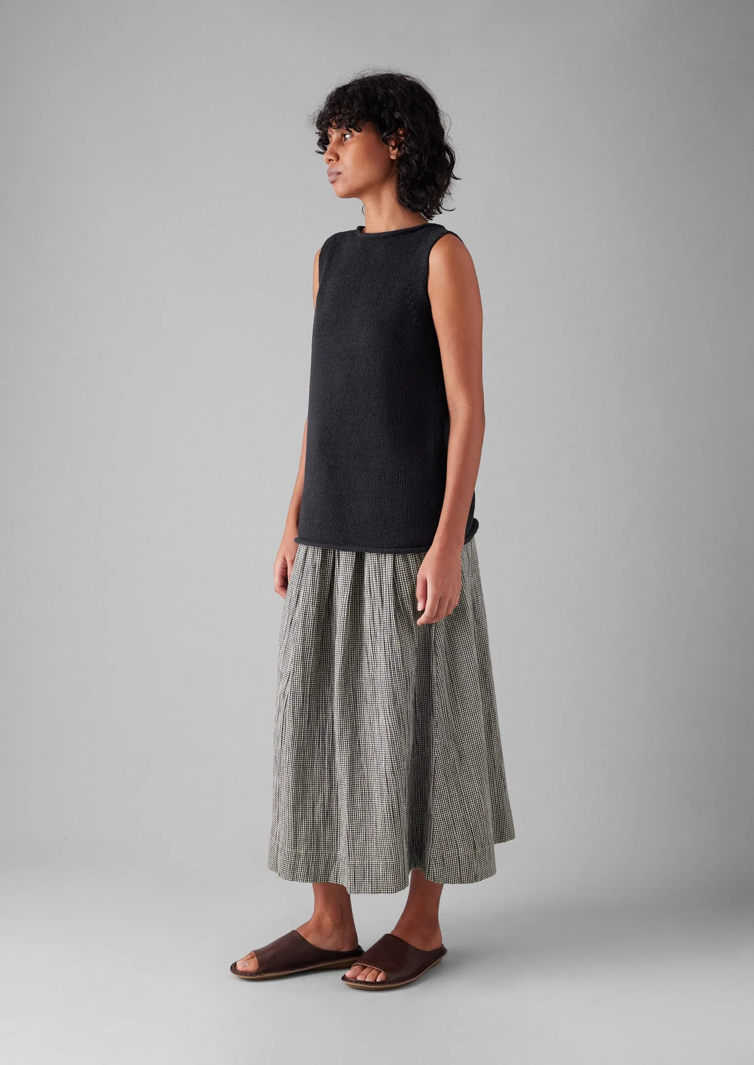 Linen Cotton Knitted Tank | Slate sold by TOAST product image thumbnail 2