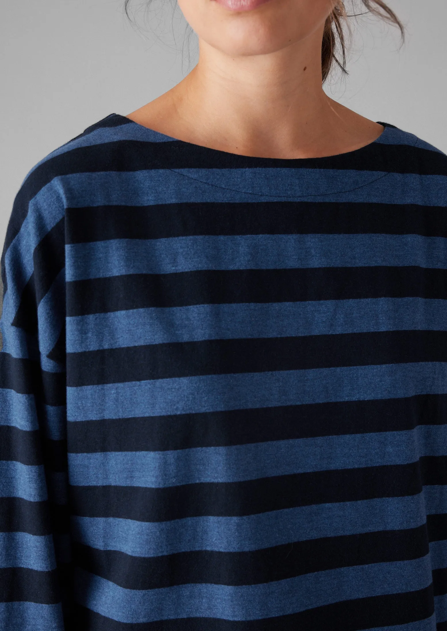 Pinwheel Stripe High Neck Tee | Double Blue sold by TOAST product image thumbnail 3