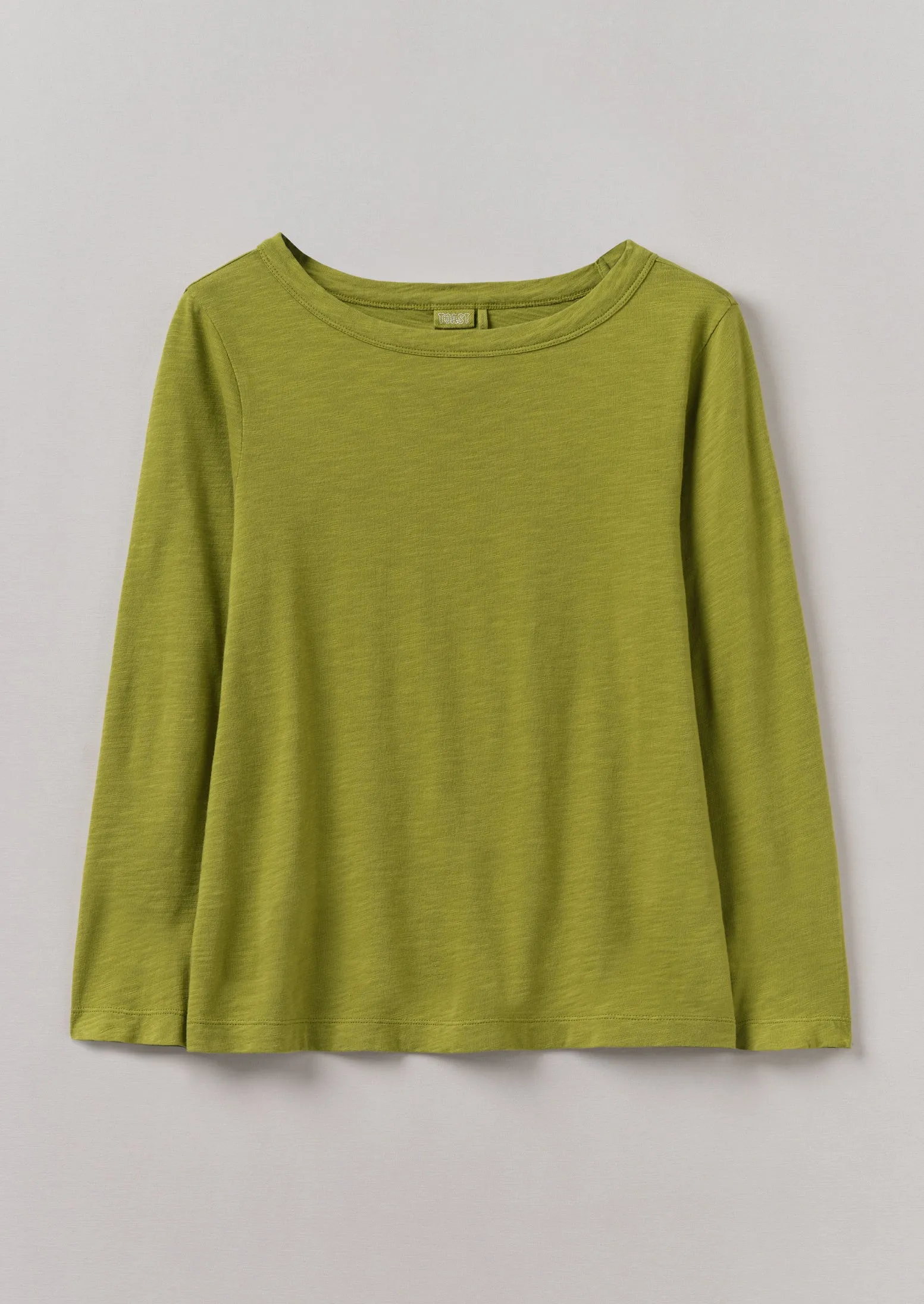 Lia Garment Dyed Boat Neck Tee | Pea Shoot sold by TOAST