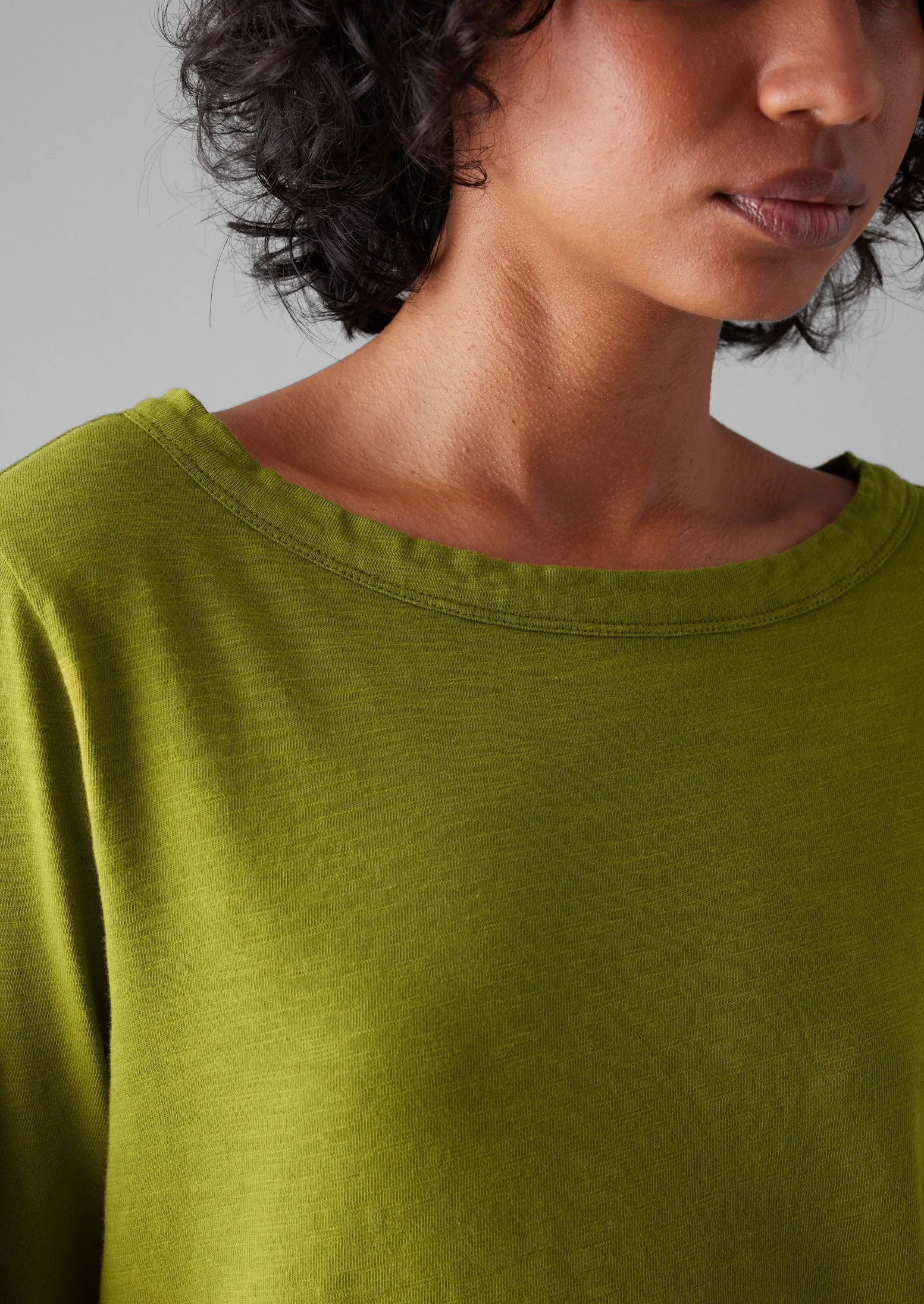 Lia Garment Dyed Boat Neck Tee | Pea Shoot sold by TOAST product image thumbnail 3