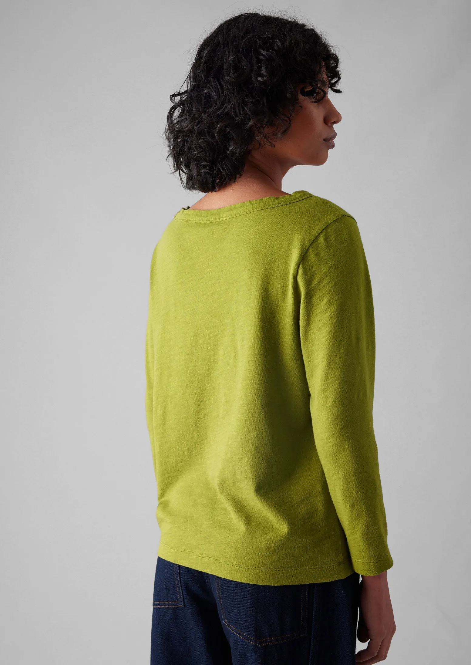 Lia Garment Dyed Boat Neck Tee | Pea Shoot sold by TOAST product image thumbnail 4