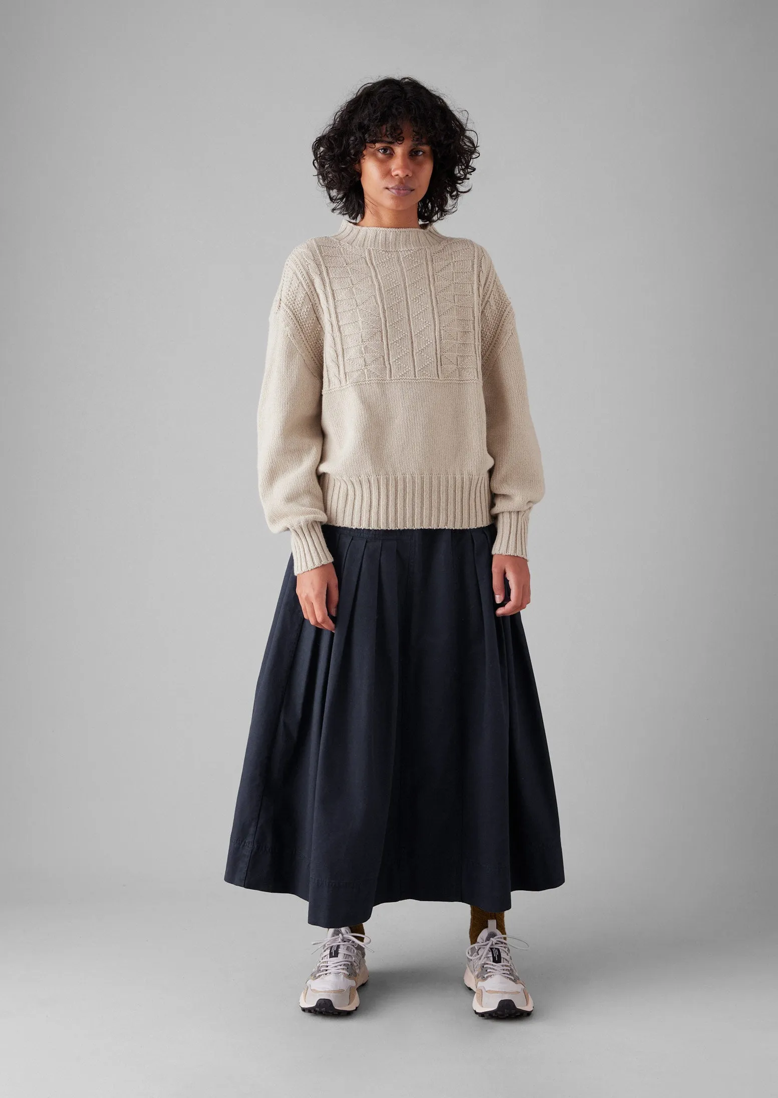 Geo Wool Cotton Gansey Sweater | Bone sold by TOAST product image thumbnail 3