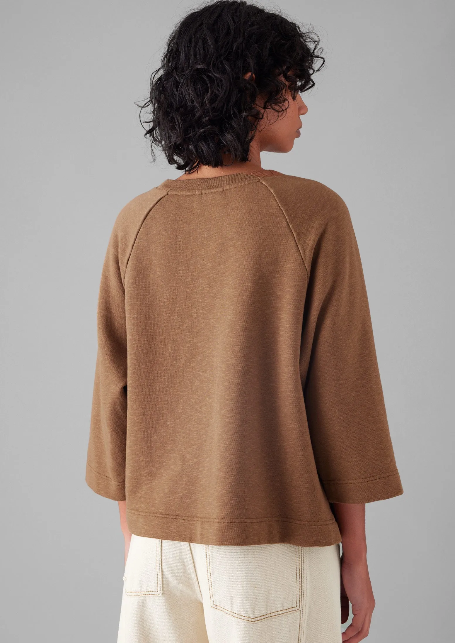 Loopback Cotton Jersey Sweater | Brown Anise sold by TOAST product image thumbnail 4