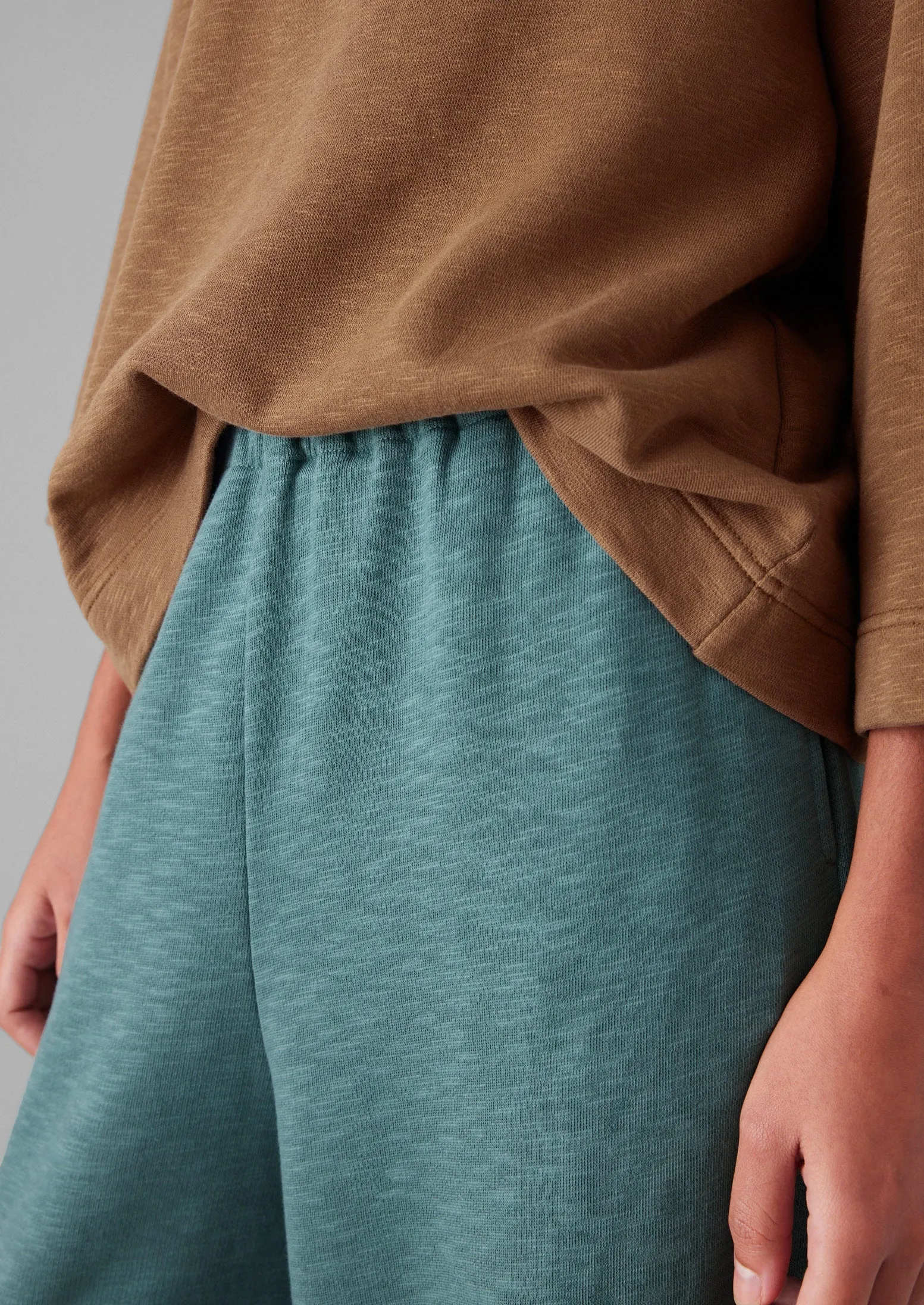 Full Length Loopback Jersey Trousers | Dusty Jade sold by TOAST product image thumbnail 3