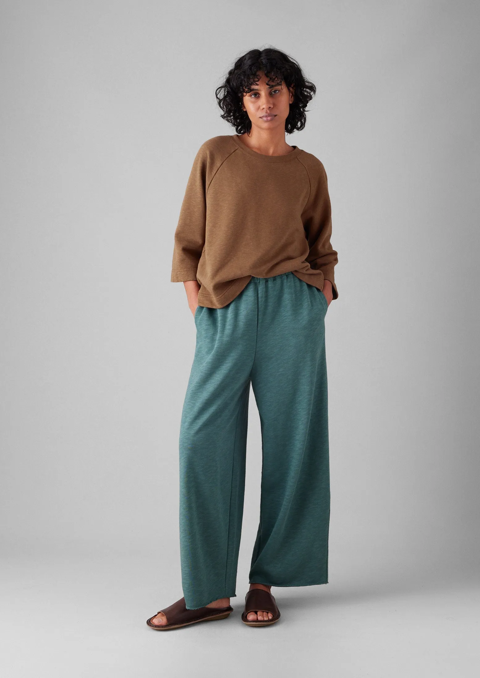 Full Length Loopback Jersey Trousers | Dusty Jade sold by TOAST product image thumbnail 2